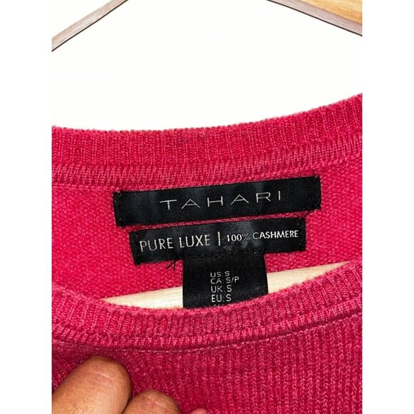 Tahari Hot Pink  Crewneck Cashmere Women's Sweater Size Small - Picture 3 of 8